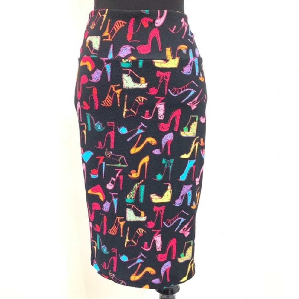 Lularoe Cassie Skirt Pop Art High Heel Print Small